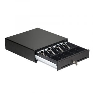 🏅 Cajón portamonedas metálico 41x41 negro micro-switch
